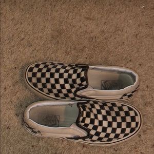 Vans slip ones checkers white/black